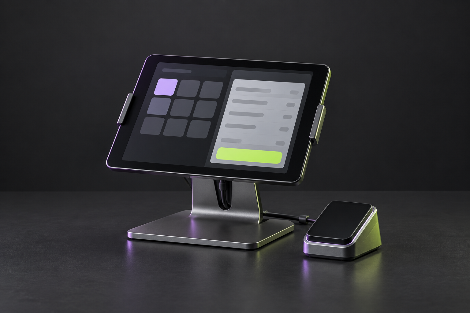 Tablet checkout stand and card reader